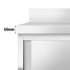 Szafka robocza ze stali nierdzewnej PREMIUM - 1600x700mm - z drzwiami suwanymi, z rantem