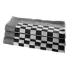 (12 pcs) Dishcloth made of Cotton Checked - 65x65cm - Black / White checked