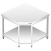Commercial Stainless Steel Corner Table PREMIUM - 1150x800mm - with Undershelf - with Rear Upstand