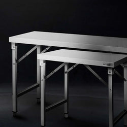 Stół roboczy centralny ze stali nierdzewnej - składany - 1500x600mm