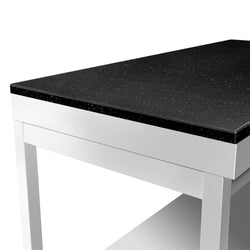 Stół roboczy centralny ze stali nierdzewnej PREMIUM - 2000x800mm - z półką - z blatem granitowym