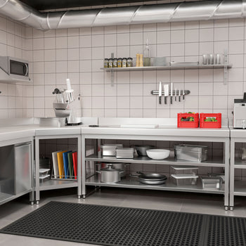 Stół roboczy ze stali nierdzewnej PREMIUM - 2000x700 mm - z półką dolną, panelem tylnym i półką pośrednią - Prime Gastro