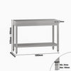 Commercial Stainless Steel Centre Table ECO - 1000x600mm - with Undershelf