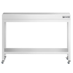 Stół roboczy ze stali nierdzewnej PREMIUM – 1000 x 700 mm – z półką dolną i kółkami