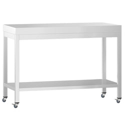 Stół roboczy ze stali nierdzewnej PREMIUM – 1000 x 700 mm – z półką dolną i kółkami