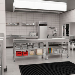 Stół roboczy ze stali nierdzewnej PREMIUM – 1200 x 600 mm – z półką dolną i kółkami