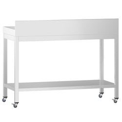 Stół roboczy ze stali nierdzewnej PREMIUM – 1000 x 700 mm – z półką dolną, nadstawką i kółkami