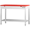 Commercial Stainless Steel Centre Table PREMIUM - 1000x600mm - with Undershelf - with Red Chopping Board