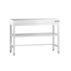 Stół roboczy centralny ze stali nierdzewnej PREMIUM - 1000x600mm - z półką & wzmocniony