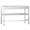 Commercial Stainless Steel Centre Table PREMIUM - 1000x700mm - with Undershelf - with 2 Undershelves - with Cross Bracing