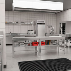 Stół roboczy ze stali nierdzewnej PREMIUM - 1000x700 mm - z dolną półką & rozpórką