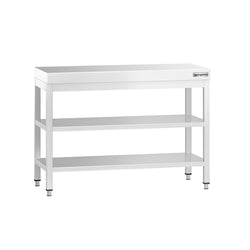 Stół roboczy ze stali nierdzewnej PREMIUM - 1000x700 mm - z półką dolną i półką pośrednią