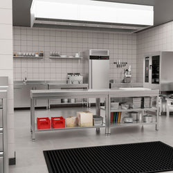 Stół roboczy ze stali nierdzewnej PREMIUM – 1400 x 700 mm – z podstawą