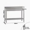 Stół roboczy przyścienny ze stali nierdzewnej ECO - 1000x700mm - z półką