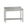 Stół roboczy przyścienny ze stali nierdzewnej ECO - 1000x700mm - z półką