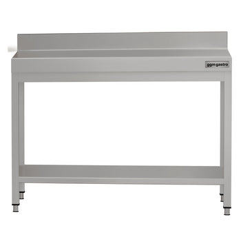 Stół roboczy ze stali nierdzewnej ECO - 1000x700 mm - z półką dolną i panelem tylnym - Prime Gastro