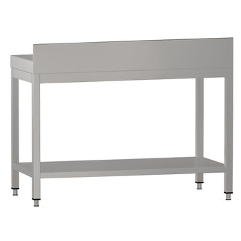 Stół roboczy ze stali nierdzewnej ECO - 1000x700 mm - z półką dolną i panelem tylnym - Prime Gastro