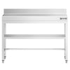 Commercial Stainless Steel Table with Upstand PREMIUM - 1000x700mm - with Undershelf - with Rear Upstand - with Cross Bracing