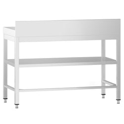 Stół roboczy przyścienny ze stali nierdzewnej PREMIUM - 1000x700mm - z półką & wzmocniony