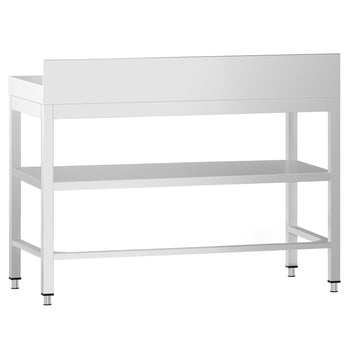 Stół roboczy ze stali nierdzewnej PREMIUM - 1000x600 mm - z półką dolną, panelem tylnym & rozpórką - Prime Gastro
