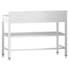 Commercial Stainless Steel Table with Upstand PREMIUM - 1000x600mm - with Undershelf - with Rear Upstand - with Cross Bracing
