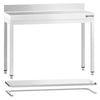 Commercial Stainless Steel Table with Upstand PREMIUM - 1000x700mm - with Undershelf - with Rear Upstand - with Cross Bracing