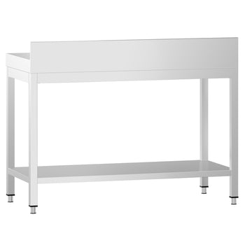 Stół roboczy ze stali nierdzewnej PREMIUM - 1000x800 mm - z półką dolną i panelem tylnym - Prime Gastro