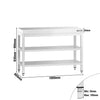 Commercial Stainless Steel Centre Table PREMIUM - 1000x800mm - with Undershelf - with 2 Undershelves