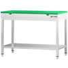 Commercial Stainless Steel Centre Table PREMIUM - 1000x700mm - with Undershelf - with Green Chopping Board