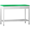 Commercial Stainless Steel Centre Table PREMIUM - 1000x600mm - with Undershelf - with Green Chopping Board