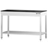 Stół roboczy centralny ze stali nierdzewnej PREMIUM - 1200x800mm - z półką - z blatem granitowym
