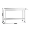 Stół roboczy PREMIUM – stal nierdzewna – 1200 x 600 mm – z półką dolną i kółkami