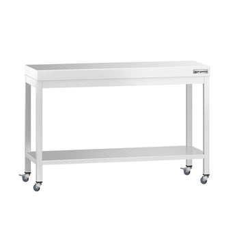 Stół roboczy ze stali nierdzewnej PREMIUM – 1200 x 800 mm – z półką dolną i kółkami