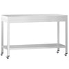 Stół roboczy ze stali nierdzewnej PREMIUM – 1200 x 800 mm – z półką dolną i kółkami