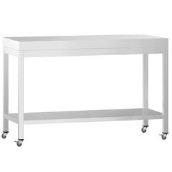 Stół roboczy ze stali nierdzewnej PREMIUM – 1200 x 600 mm – z półką dolną i kółkami