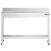 Stół roboczy ze stali nierdzewnej PREMIUM – 1200 x 600 mm – z półką dolną, nadstawką i kółkami