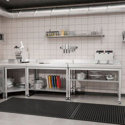 Stół roboczy ze stali nierdzewnej PREMIUM – 1000 x 700 mm – z półką dolną, nadstawką i kółkami