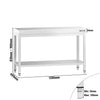 Stół roboczy centralny ze stali nierdzewnej PREMIUM - 1200x600mm - z półką