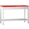 Commercial Stainless Steel Centre Table PREMIUM - 1200x700mm - with Undershelf - with Red Chopping Board