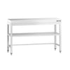 Commercial Stainless Steel Centre Table PREMIUM - 1200x800mm - with Undershelf - with 2 Undershelves - with Cross Bracing