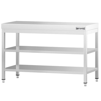 Stół roboczy ze stali nierdzewnej PREMIUM - 1200x800 mm - z półką dolną i półką pośrednią - Prime Gastro