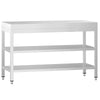 Commercial Stainless Steel Centre Table PREMIUM - 1200x800mm - with Undershelf - with 2 Undershelves
