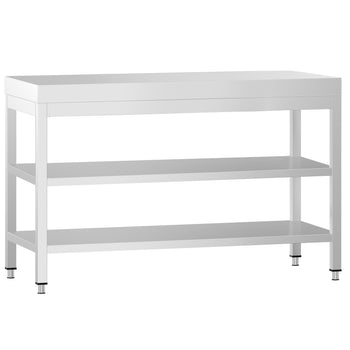 Stół roboczy ze stali nierdzewnej PREMIUM - 1200x800 mm - z półką dolną i półką pośrednią - Prime Gastro