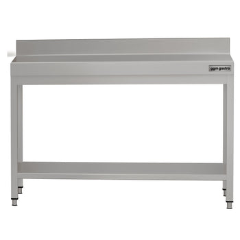 Stół roboczy ze stali nierdzewnej ECO - 1200x600 mm - z półką dolną i panelem tylnym - Prime Gastro
