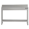 Commercial Stainless Steel Table with Upstand ECO - 1200x700mm - with Undershelf - with Rear Upstand