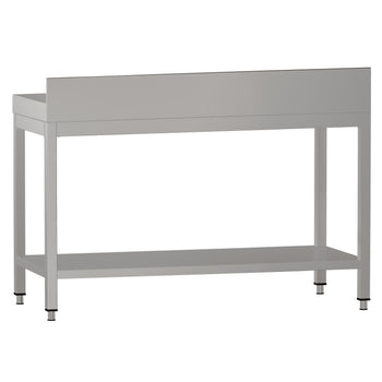 Stół roboczy ze stali nierdzewnej ECO - 1200x600 mm - z półką dolną i panelem tylnym - Prime Gastro