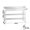 Commercial Stainless Steel Table with Upstand PREMIUM - 1200x700mm - with Undershelf - with Rear Upstand - with 2 Undershelves - with Additional Undershelf (mid-shelf)