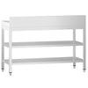 Commercial Stainless Steel Table with Upstand PREMIUM - 1200x800mm - with Undershelf - with Rear Upstand - with 2 Undershelves - with Additional Undershelf (mid-shelf) - with Cross Bracing