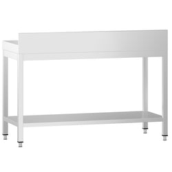 Stół roboczy ze stali nierdzewnej PREMIUM - 1200x700mm - z półką dolną i panelem tylnym