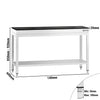 Stół roboczy centralny ze stali nierdzewnej PREMIUM - 1400x600mm - z półką - z blatem granitowym